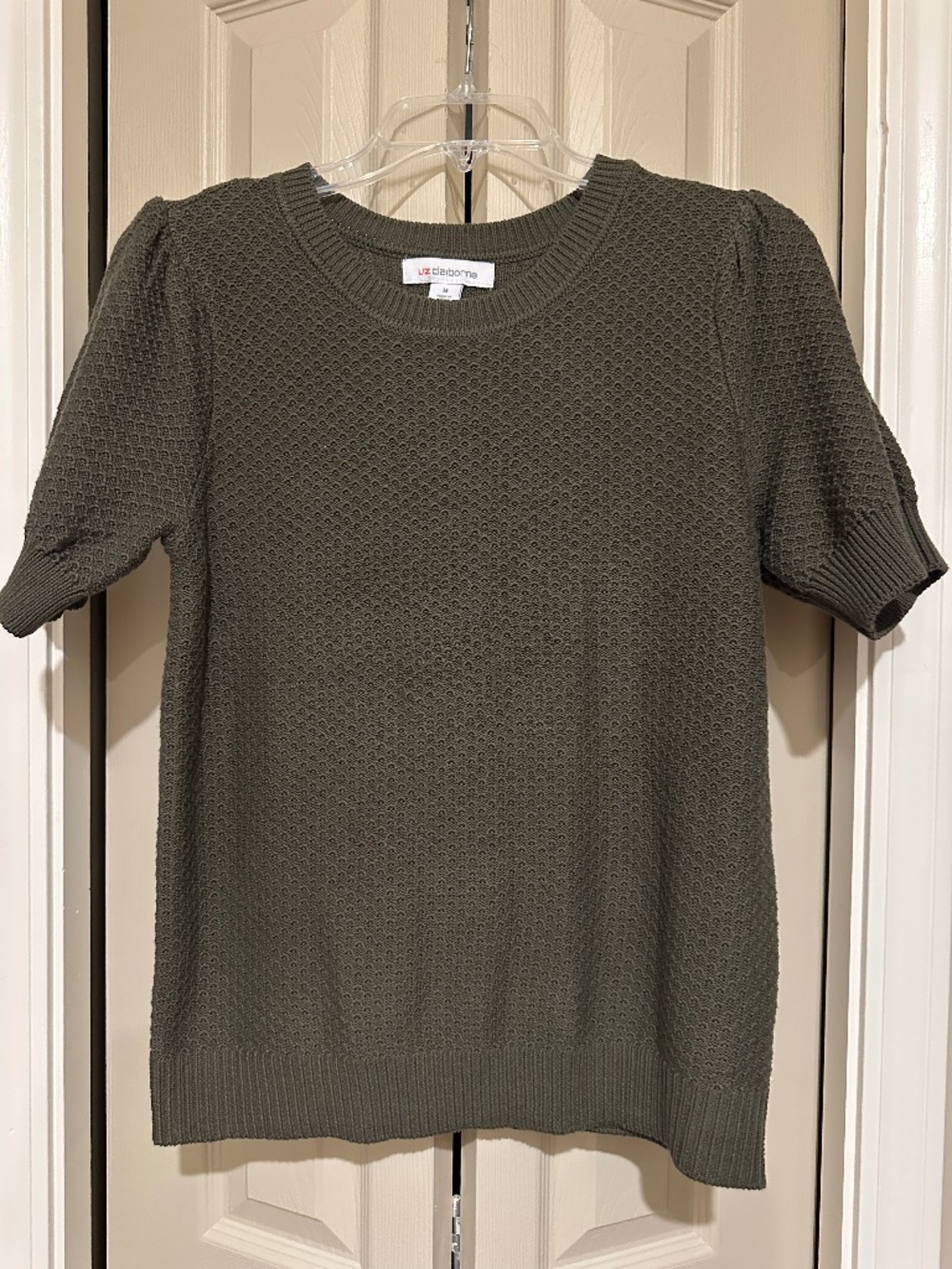 Olive Short Sleeve Liz Claiborne Sweater